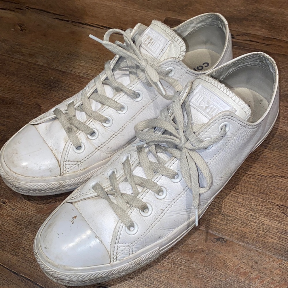Men’s all white leather Converse All Star Shoes